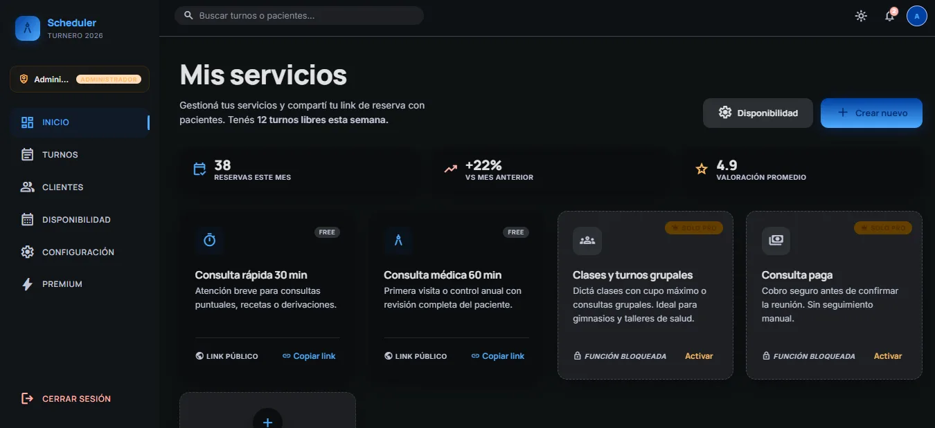 Turnix — Agenda sin llamados